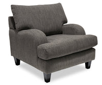 Nofia Chenille Chair - Charcoal  