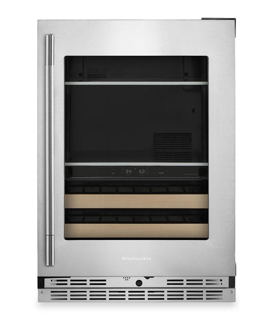 KitchenAid 24" Beverage Centre with Wood-Front Racks – PrintShield™ Stainless Steel - KUBR524SPS  | Refroidisseur à boissons KitchenAid de 24 po avec grilles à devant en bois -  acier inoxydable PrintShieldMC - KUBR524SPS