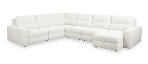 Scott Living Elevate Modular 6-Piece Right-Facing Beige Chenille Fabric Sectional with Power Reclining 