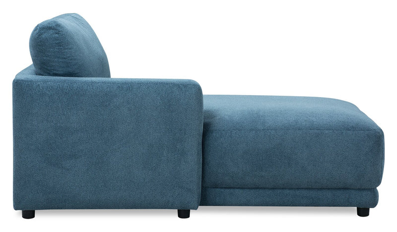 Voyage Modular Left-Facing Fabric Chair with Removable Back Cushions – Blue