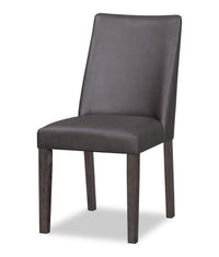 Emery Dining Chair with Vegan-Leather Fabric - Brown 