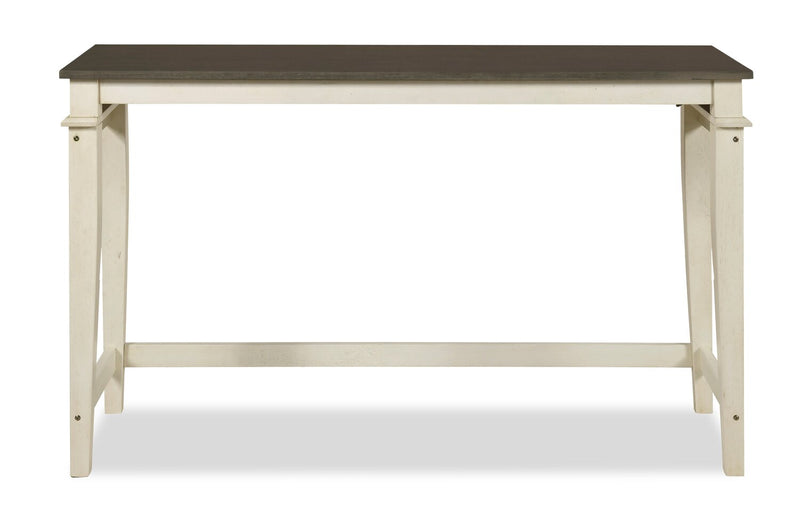 Nyles 60\" Contemporary Console Table with 3 Counter-Height Stools and USB Ports- Buttermilk