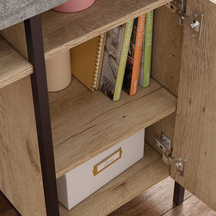 Bradley 45\" Pedestal Office Desk with Cabinet – Prime Oak 