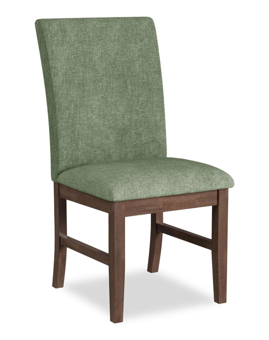 Rain 5pc Dining Set with Table & 4 Green Chairs, 45\"W Round - Green/Brown