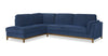 Zara 2-Piece Left-Facing Fabric Sectional with Chaise and Wood Legs - Navy