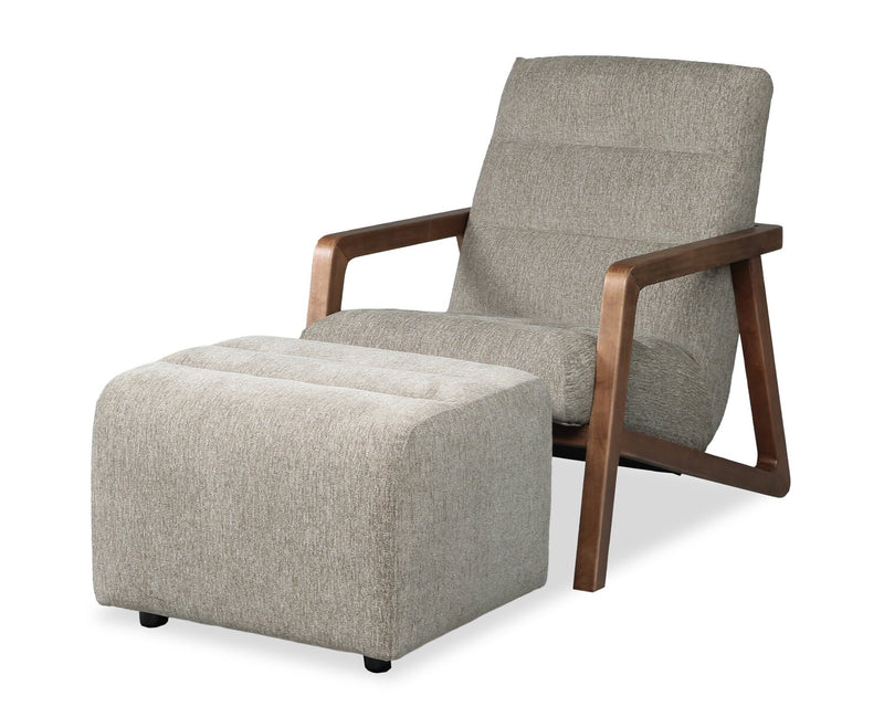  Cove 27\" Chenille Fabric Ottoman – Green