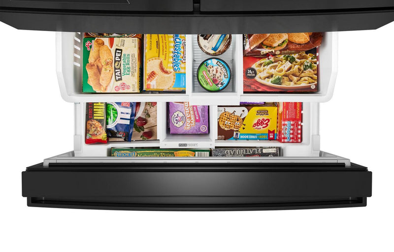 Whirlpool 36\" 29 Cu. Ft. French Door Refrigerator – Fingerprint Resistant Black Stainless Steel - WRMF3636SV