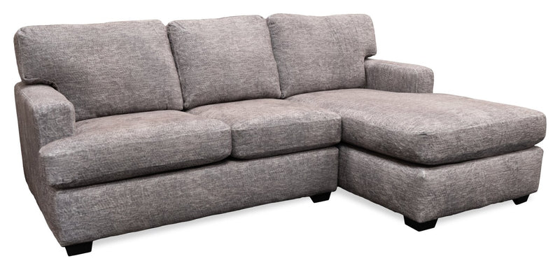 Made in Canada Luxe 2-Piece Right-Facing Fabric Sectional with Removable Cushions - Zaftig Dove Grey