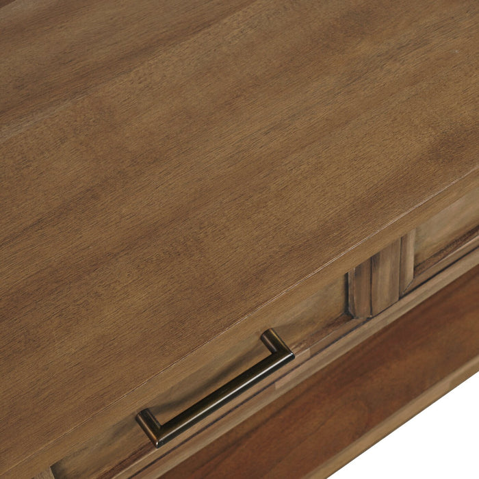 Nathan 47.25\" Rustic Lift Top Coffee Table with Storage and Casters - Light Brown