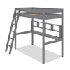Brody Loft Bed with Built-in Desk, Ladder & Guardrails for Kids & Teens, Grey - Twin Size