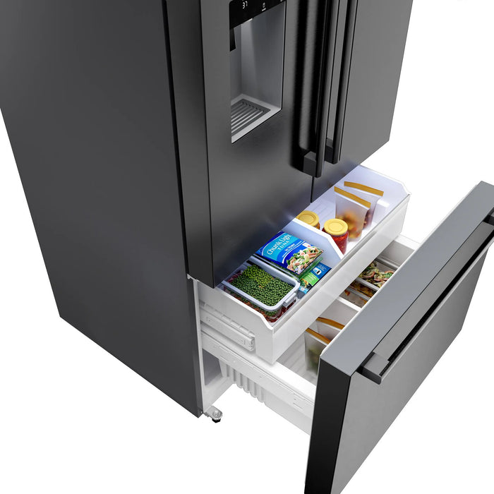 Bosch 21.6 Cu. Ft. French-Door Bottom Mount Refrigerator - Black Stainless Steel - B36CD52SNB