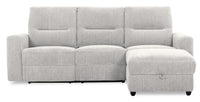 Meadow 2-Piece Right-Facing Chenille Fabric Power Reclining Sectional with Storage Chaise - River Grey 