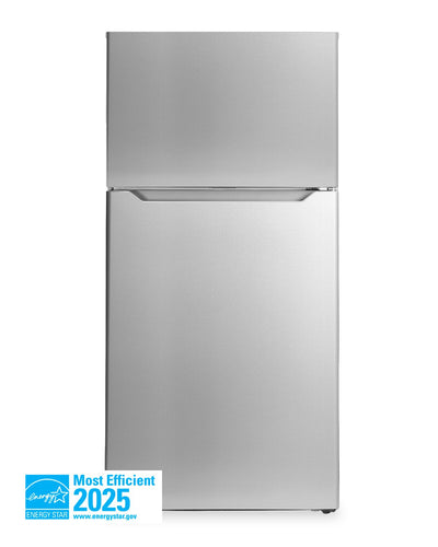Danby 27.56” 14.2 Cu. Ft. Apartment Size Top Mount Refrigerator - Stainless Steel - DFF142E1SSDB 	 | Réfrigérateur Danby de format appartement de 14,2 pi3 et de 27,56 po à congélateur supérieur - acier inoxydable - DFF142E1SSDB