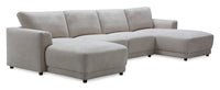 Voyage Modular 4-Piece U-Shaped Fabric Sectional with Removable Back Cushions – Beige 