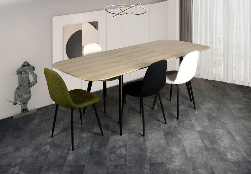 Joss Dining Chair with Polyester Fabric, Metal - Black