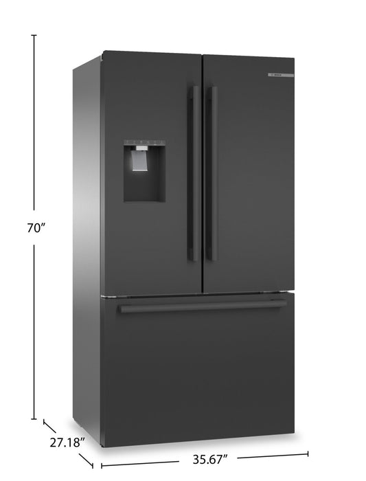 Bosch 21.6 Cu. Ft. French-Door Bottom Mount Refrigerator - Black Stainless Steel - B36CD52SNB