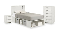 Everley Five-Piece Twin Bedroom Package - White 