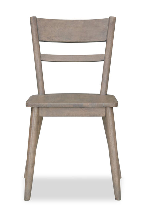 Remi 5pc Dining Set with Table & 4 Ladder-Back Chairs, Glass & Wood, 42\"W Round - Black & Brown