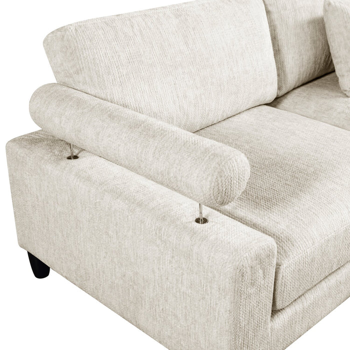 Lounge 6-Piece Chenille Modular Sectional – Beige 
