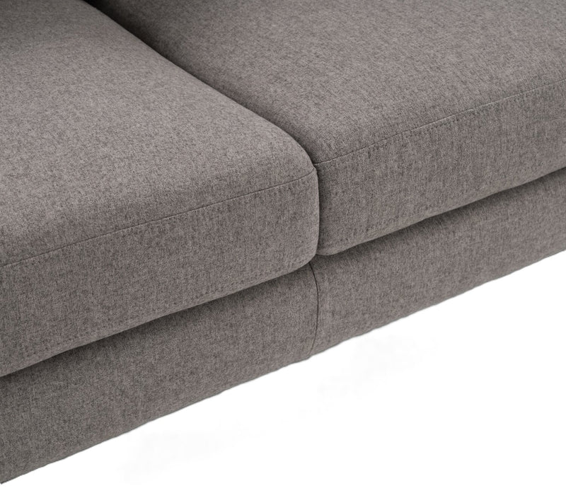 Ivy 75.5\"  Fabric Sofa with Removable Back Cushions - Grey 