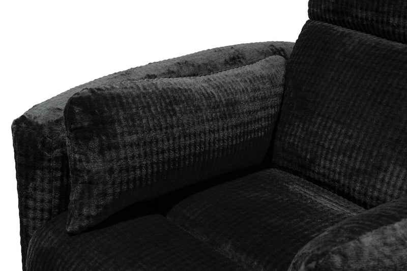 Remi 38\" Fabric Swivel Glider Power Reclining Chair with USB Ports – Charcoal 