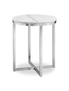 Sampson 20\" Modern Round Marble End Table - White