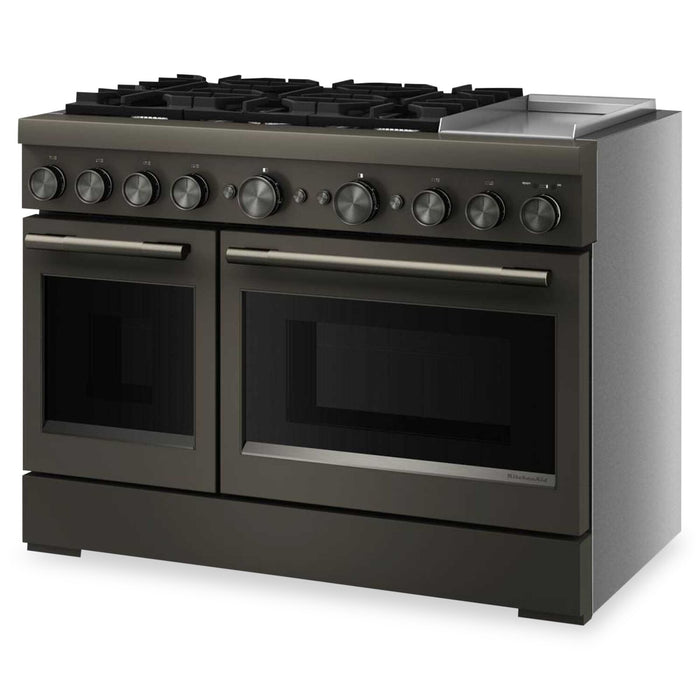KitchenAid 6.3 Cu. Ft. 6 Burner Dual Fuel Range with Griddle – Black Ore - KFDD948SBE