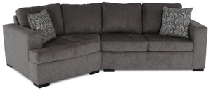 Legend 2-Piece Left-Facing Chenille Cuddler Sectional - Pewter
