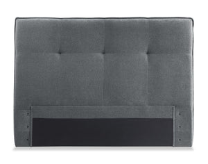 Amos Upholstered Headboard in Charcoal Fabric, Tufted - Full Size
