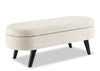 Montreal Oval Fabric Storage Ottoman - White