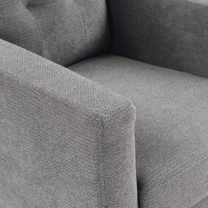 Cosmo 34\" Fabric Chair with Tufted Back Cushion - Charcoal