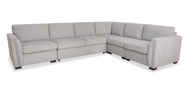 Vault 5-Piece Sectional with Pull-Out Loveseat and Storage Chairs - Grey