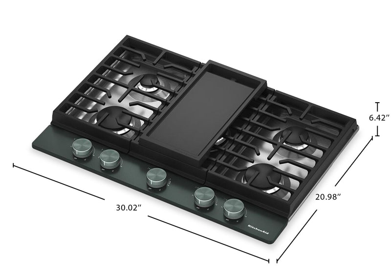  KitchenAid Gas-on-Metal Cooktop with CookShield Finish - Juniper - KCGK730SJP