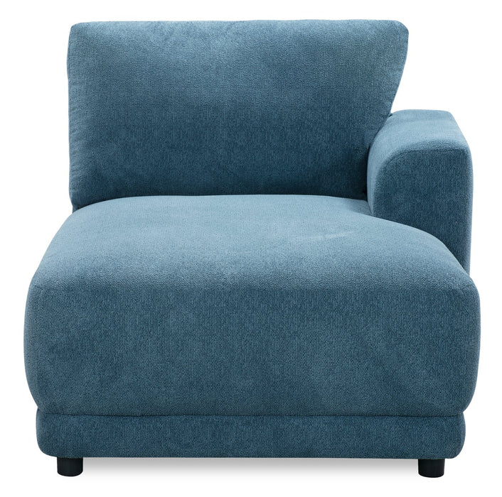 Voyage Modular Fabric Right-Facing Chair with Removable Back Cushions – Blue