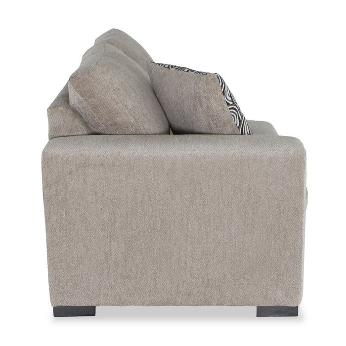 Made in Canada Legend 2-Piece Right-Facing Chenille Fabric Cuddler Sleeper Sectional - Platinum Beige