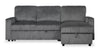 Twilight 2-Piece Grey Fabric Sleeper Sectional with Storage Chaise 