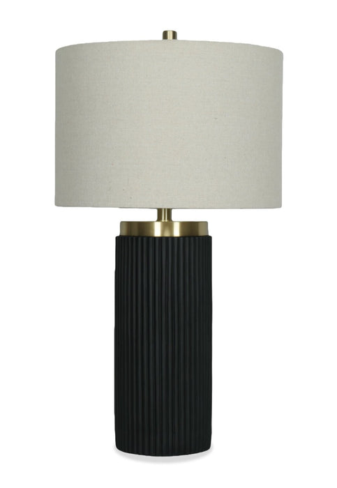 Gwen 14\" Table Lamp with Linen Shade – Black