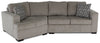 Legend 2-Piece Left-Facing Chenille Cuddler Sectional - Platinum 