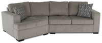 Legend 2-Piece Left-Facing Chenille Cuddler Sectional - Platinum  