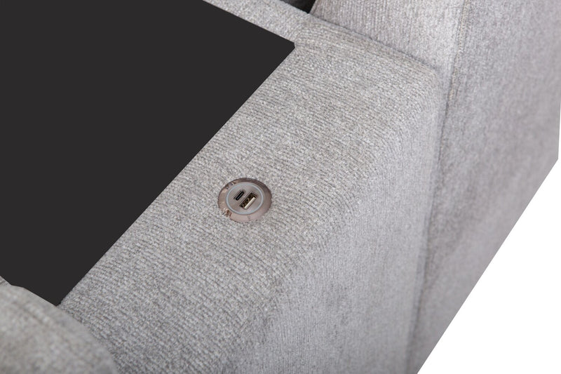 Vault 9-Piece Sectional with Sofa Bed Loveseat, Four Storage Chairs and Storage USB Console - Grey