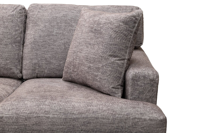 Made in Canada Luxe 2-Piece Left-Facing Fabric Sectional with Removable Cushions - Zaftig Dove Grey