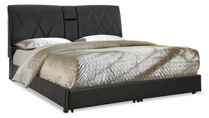 Onyx King Upholstered Storage Bed with Console