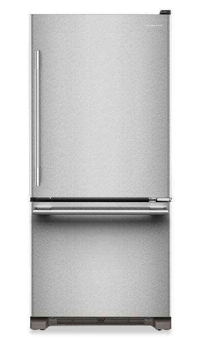 KitchenAid 30\" 19 Cu. Ft. Standard-Depth Bottom Mount Refrigerator - KRBR130SPS