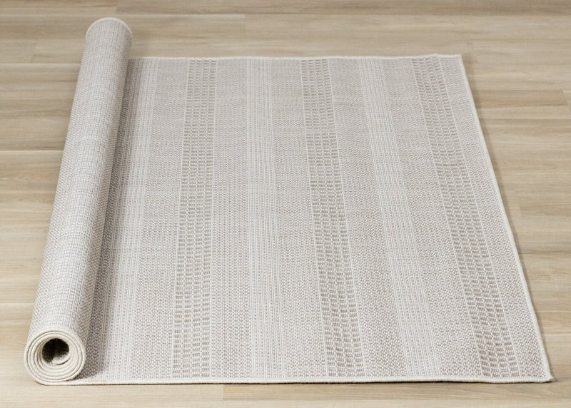 Lira 5'3\" x 7'7\" Striped Outdoor Rug – Cream 