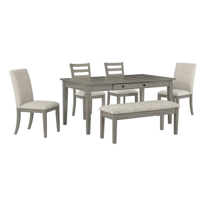 Cove Dining Table with Storage Drawers, Melamine, 66\"W - Grey