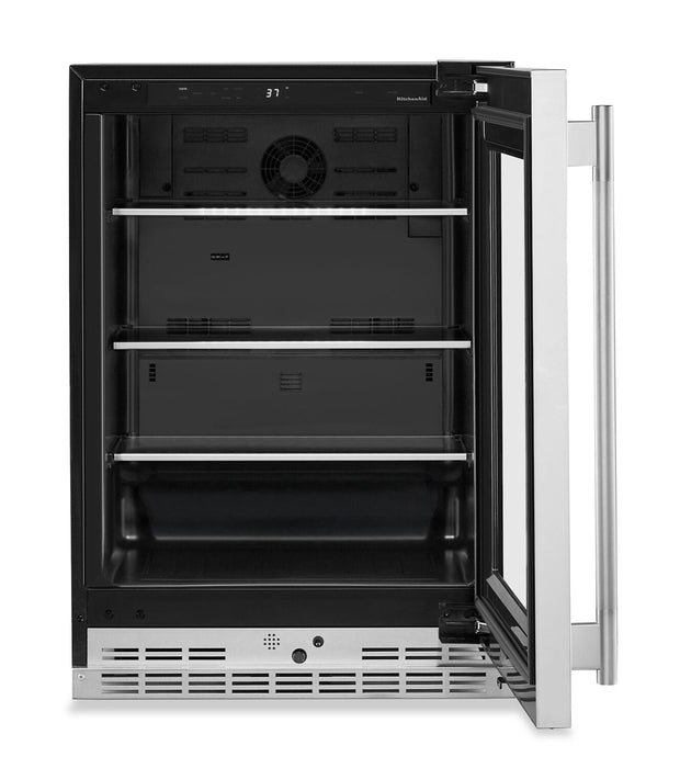 KitchenAid 24\" Undercounter Refrigerator with Metallic Accents – PrintShield Stainless Steel - KURR524SPS