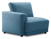 Voyage Modular Fabric Left-Facing Chair with Removable Back Cushions – Blue 