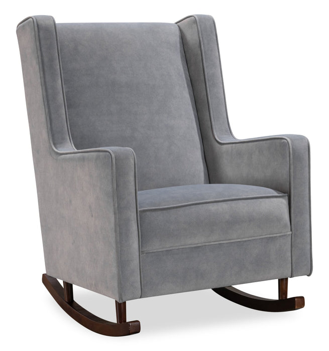 Sherri 29.5\" Rocking Chair with Wooden Sleigh Feet - Grey