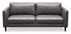 Erin 80.3\" Leather-Look Fabric Sofa with Tufted Seat Cushions - Grey
