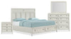 Casa 6pc Bedroom Set with Bed, Dresser, Mirror & Nightstand, White - King Size